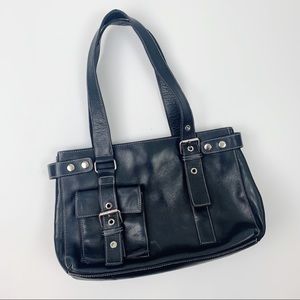 Perlina NY Leather structured shoulder bag
